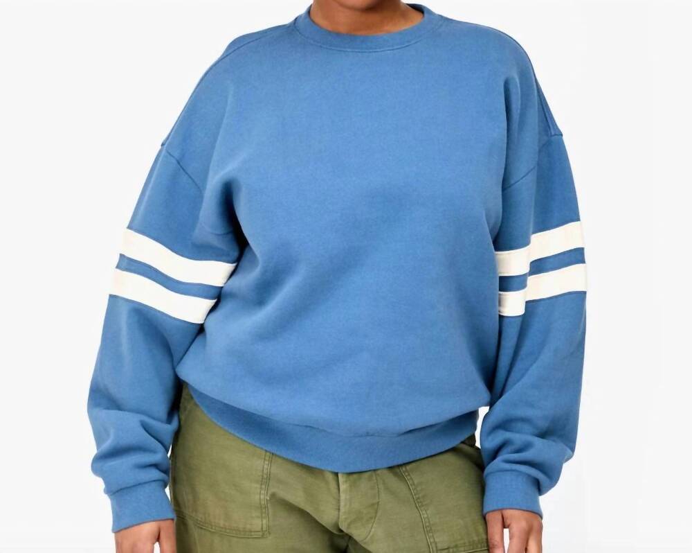 NEW CLARE V. oversized varsity sweatshirt in desert blue
